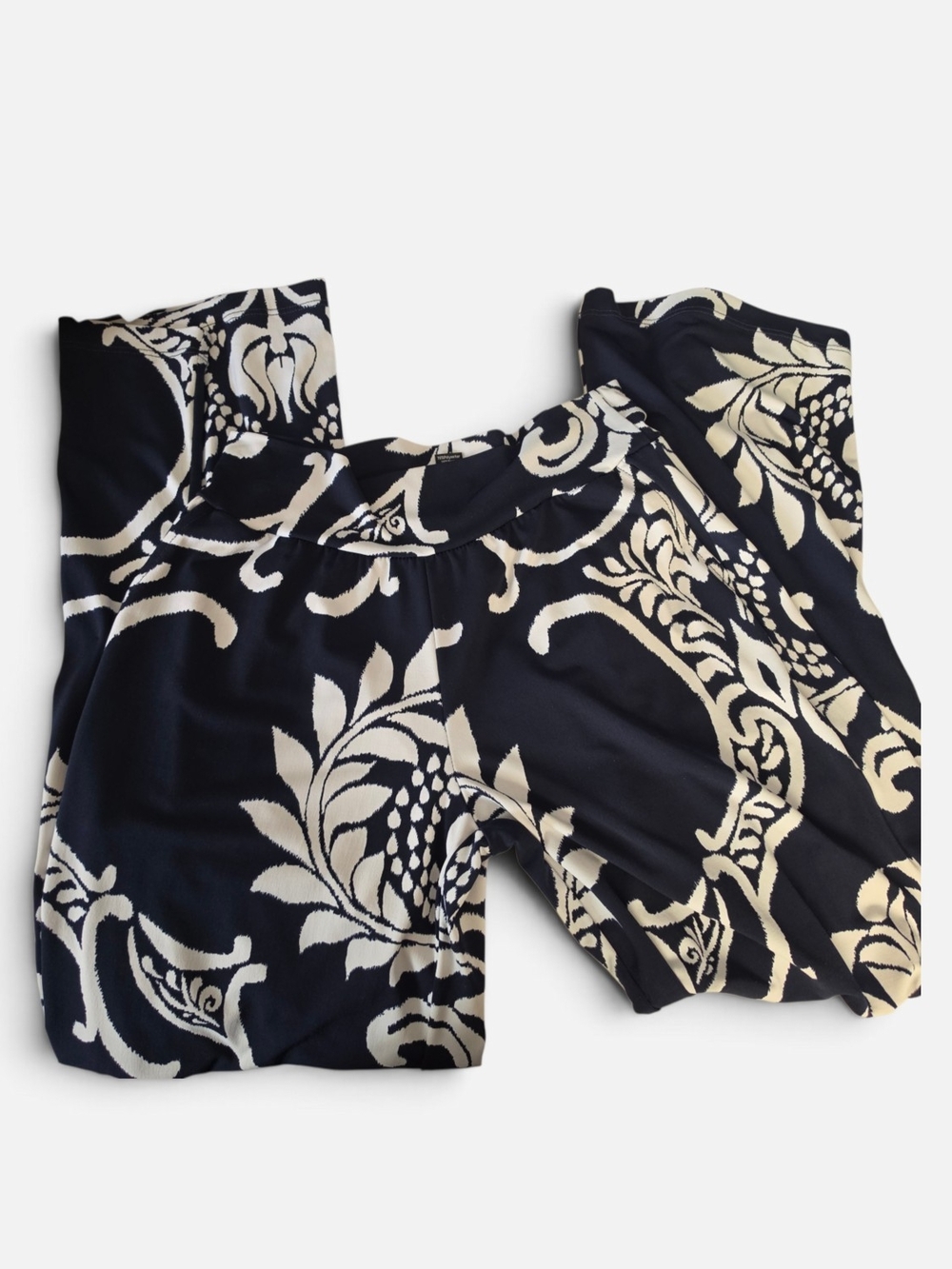 CLARA SUNWOO Navy and Cream Floral Print Leggings
